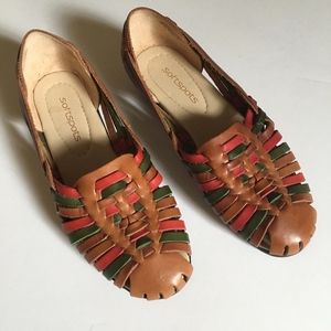 Softspots woven leather flats